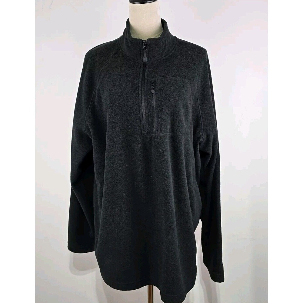 Starter Quarter Zip Fleece Pullover Men XL Black Athletic Mock Neck Athleisure
